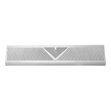 True Aire Tru Aire 4.5 in. H X 24 in. W 3-Way Powder Coat White Steel Floor Baseboard Diffuser C120SW